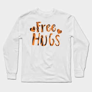 Free Hugs Tiger Print Text Long Sleeve T-Shirt